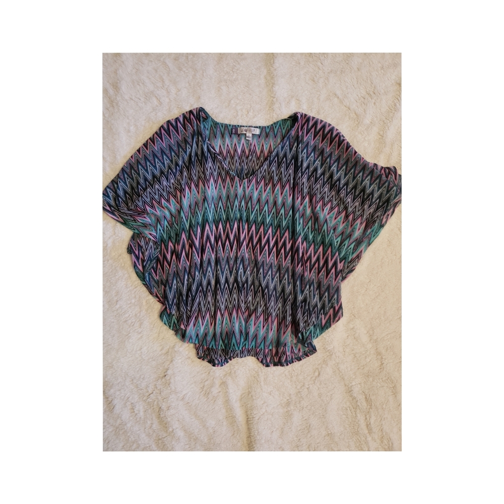 Butterfly sleeve, chevron blouse